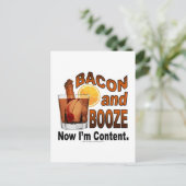 BACON en BOOZE! Nu ben ik tevreden. Briefkaart (Staand voorkant)