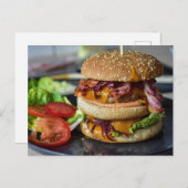 Bacon en Cheese Hamburger Briefkaart (Voorkant / Achterkant)