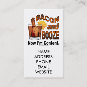 BACON en DRANK! Nu ben ik tevreden. Visitekaartje