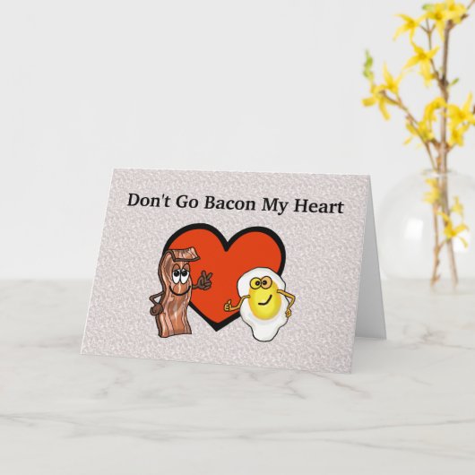 Bacon en Eggs Funny Valentijnsdag Card Kaart (Gele Bloem)