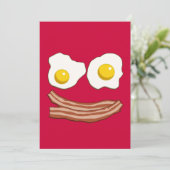 Bacon en Eggs Invitation Kaart (Staand voorkant)