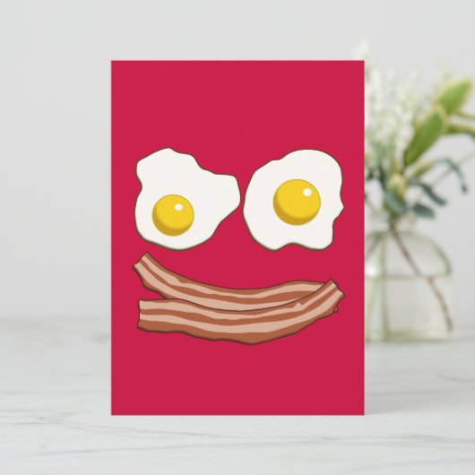 Bacon en Eggs Invitation Kaart (Staand voorkant)