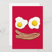 Bacon en Eggs Invitation Kaart (Voorkant / Achterkant)