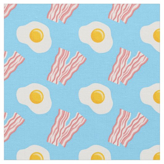 Bacon en Eggs Kitchen Fabric Stof (Close Up)