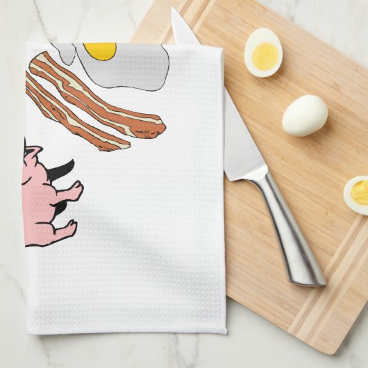 Bacon en Eggs Nightmare Theedoek (Quarter Fold)