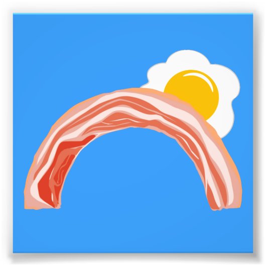Bacon en Eggs regenboog Foto Afdruk (Voorkant)