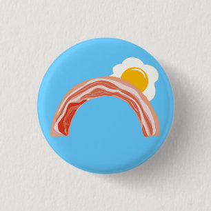 Bacon en Eggs regenboog Ronde Button 3,2 Cm