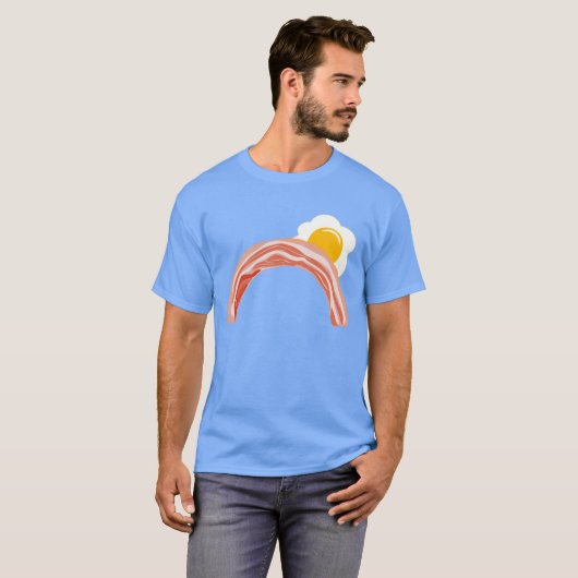 Bacon en Eggs regenboog T-shirt (Voorkant volledig)