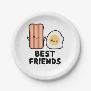 Bacon en ei beste vrienden papieren bordje