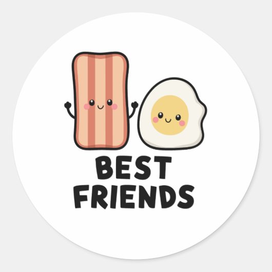 Bacon en ei beste vrienden ronde sticker (Voorkant)