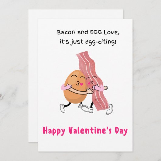 Bacon en ei Liefde, Het is ei-geniaal! Valentijn Feestdagenkaart (Voorkant / Achterkant)