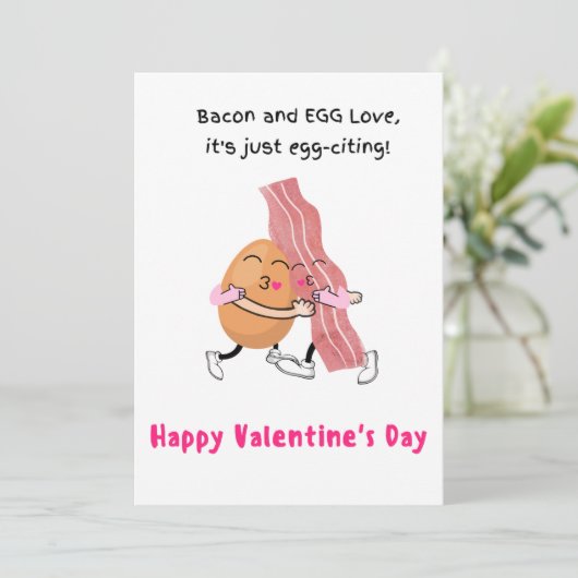 Bacon en ei Liefde, Het is ei-geniaal! Valentijn Feestdagenkaart (Staand voorkant)
