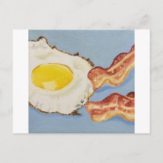 Bacon en ei Ontbijt schilderij Briefkaart (Voorkant)