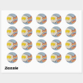 Bacon en ei Ontbijt schilderij Ronde Sticker (Vel)