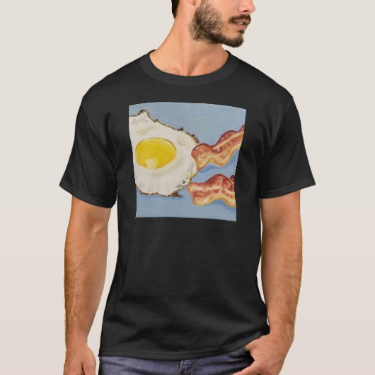 Bacon en ei Ontbijt schilderij T-shirt (Voorkant)