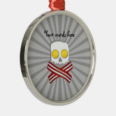 Bacon en eicellen schedel en kruisgraten metalen ornament (Rechts)