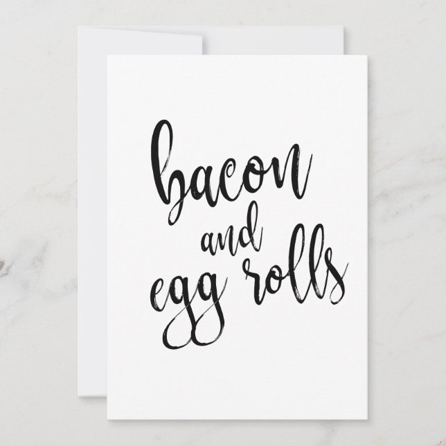 Bacon en Eierbroodjes Betaalbaar Calligrafie Bord (Voorkant)