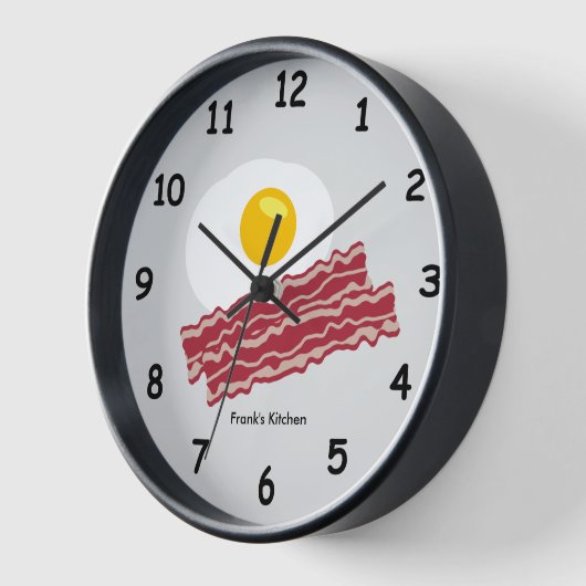 Bacon en eieren aangepaste kleur keuken wandklok (Hoek)
