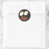 Bacon en eieren gezicht ronde sticker (Tas)