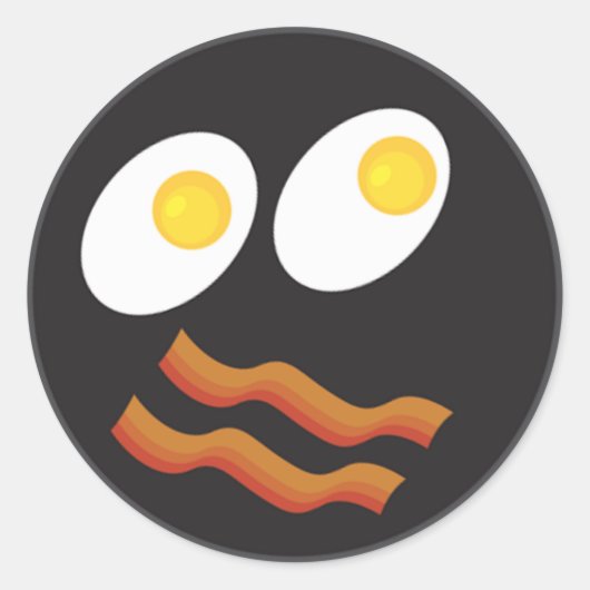 Bacon en eieren gezicht ronde sticker (Voorkant)