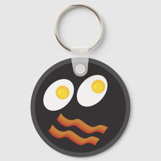 Bacon en eieren gezicht sleutelhanger (Voorkant)