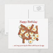 Bacon en eieren Happy Birthday Briefkaart (Voorkant / Achterkant)