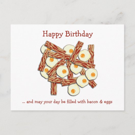 Bacon en eieren Happy Birthday Briefkaart (Voorkant)