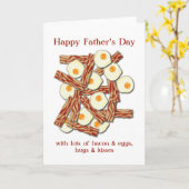 Bacon en eieren Happy Vaderdag Kaart (Gele Bloem)