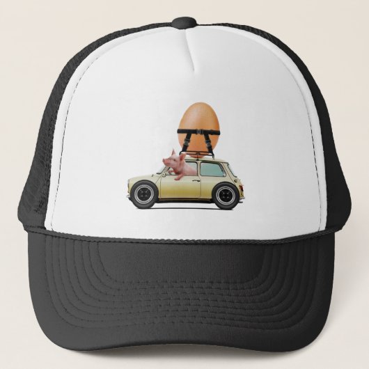 Bacon en Eieren in Beweging – Vin Zzep Kunst Trucker Pet (Voorkant)
