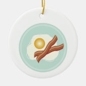 Bacon en eieren keramisch ornament (Voorkant)