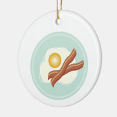 Bacon en eieren keramisch ornament (Links)
