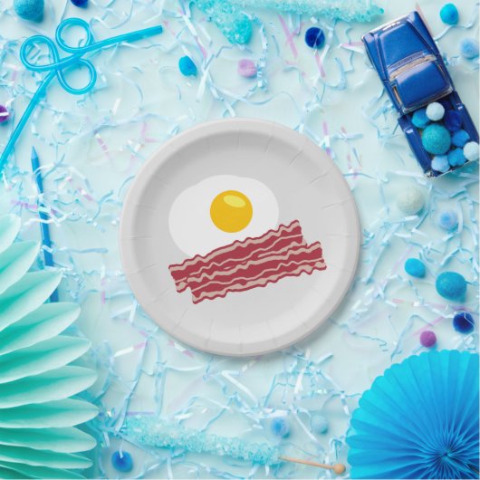 Bacon en eieren ontbijt papier party borden papieren bordje (Feest)
