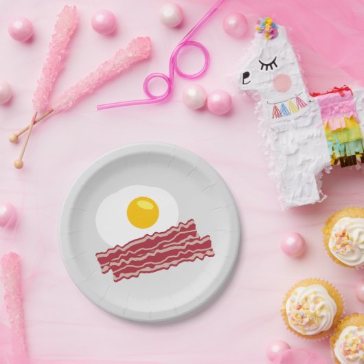 Bacon en eieren ontbijt papier party borden papieren bordje (Feest)