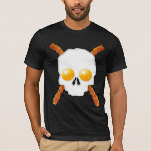 Bacon en eieren Ontbijtende schedel T-shirt