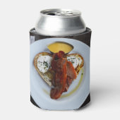 Bacon en eieren op Love Hear Bread Blikjeskoeler (Blikje Voorkant)