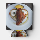 Bacon en eieren op Love Hear Bread Blikjeskoeler (Voorkant)