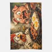 Bacon en Eieren Paniek Theedoek (Verticaal)