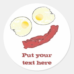Bacon en eieren ronde sticker