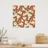 Bacon- en eierspatroon poster (Keuken)