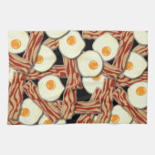 Bacon- en eierspatroon theedoek (Horizontaal)