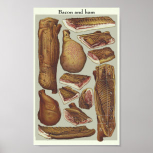 Bacon en ham  onderwijs poster