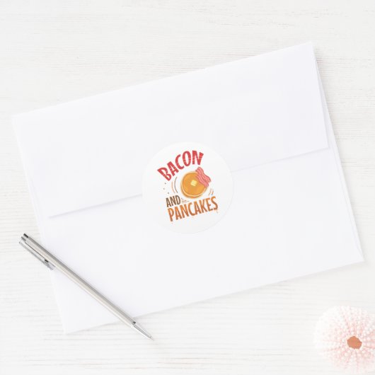 Bacon en Pancakes Ronde Sticker (Envelop)
