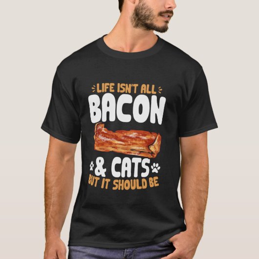 Bacon Eten Vlees Liefhebber Katten Bacon T-shirt (Voorkant)