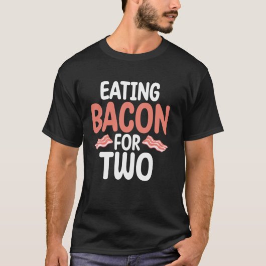 Bacon eten voor twee Baby shower T-shirt (Voorkant)