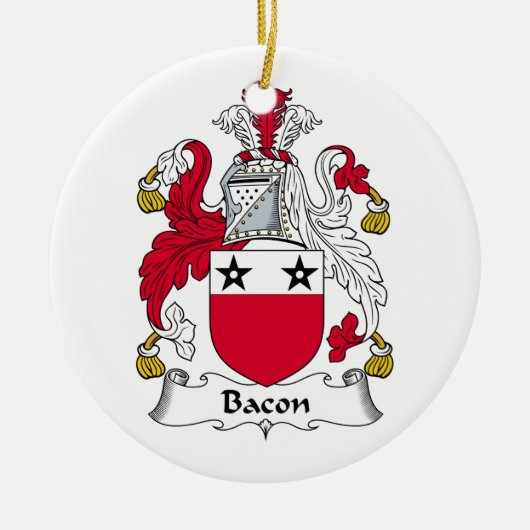 Bacon Family Crest Keramisch Ornament (Voorkant)