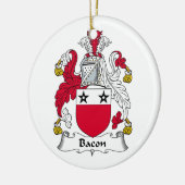 Bacon Family Crest Keramisch Ornament (Links)