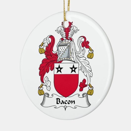 Bacon Family Crest Keramisch Ornament (Links)