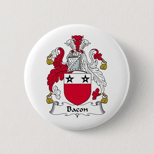 Bacon Family Crest Ronde Button 5,7 Cm (Voorkant)