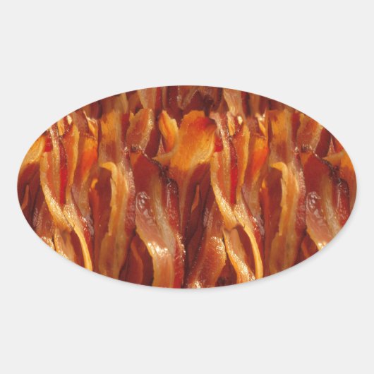 Bacon Field Yummy Pattern Decor Ovale Sticker (Voorkant)