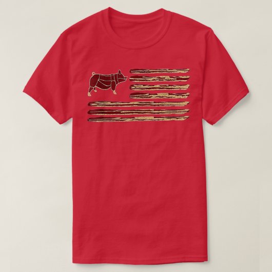 Bacon Flag Pig  T-shirt (Design voorkant)